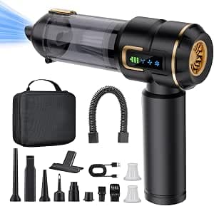 Car Vacuum Cleaner Cordless,27000PA High Power Mini Vacuum Cleaner,Rechargeable Handheld Vacuum Cleaner,car hoovers for Pet Hair, Home, Office, Kitchen(Gold Black)