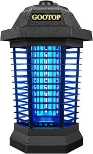GOOTOP Bug Zapper Outdoor, Mosquito Zapper, 3 Prong Plug in Electric Fly Zapper, Mosquito Killer, Fly Traps, Flying Insects Zapper Indoor Outdoor, 4200V, ABS Plastic Outer (Black)