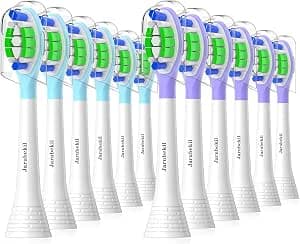 12 Pack Toothbrush Heads Compatible with Philips Sonicare Electric Toothbrush, Brush Head Compatible with 4300 9000 3100 5300 (12 Pack White)