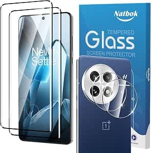 2+2 Pack 3D Screen Protector for OnePlus 13 with Camera Lens Protector，3D Full Coverage 9H Tempered Glass Film,HD Clear Scratch Resistant,Bubble-Free for One Plus 13 Screen Protector