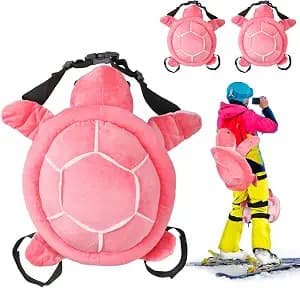 Junkin 3 Pcs Turtle Butt Pads for Snowboarding Ski Protective Gear Set Cute Turtle 3D Hip Protectors for Skating Tortoise Cushion Padded Turtle Knee Pad for Kid Adult Skiing Roller Protection