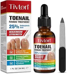 Maximum Potency Toenail Fungus Treatment for Thick, Broken, Faded and Damaged Nails, Ingrown Nails, Natural Plant Extracts, 30ml