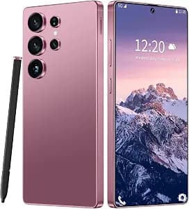 Huness I25 Ultra Unlocked Cell Phone,Built in Pen,16+1TB Unlocked Phone, Android 14 Battery 7000mAh 6.99" HD Screen Smartphone, 5G/Face ID/Fingerprint Lock/Dual SIM/GPS (Rose Gold)