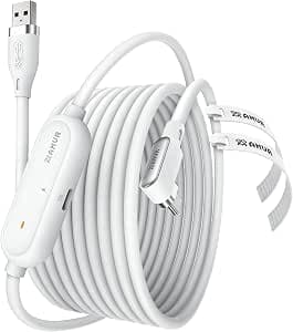 AMVR 16FT(5M) Link Cable with Charging Compatible with Meta Quest 3/3S/Pico 4 Accessories and PCVR/SteamVR. USB 3.0 to USB C Link Cable with 5Gbps Super Speed, Charge & Link Simultaneously