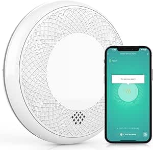 WLAN WiFi Combined CO and Smoke Detector, Smart Combination Smoke Detector and Carbon Monoxide Detector, Accurate Sensor with 10 Year Battery, 1 Piece
