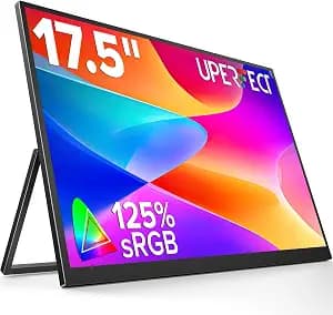 UPERFECT 17.5" Portable Monitor 1920×1200 FHD 16:10 IPS 125% sRGB 400 nits USB-C & HDMI Laptop Extender with 180° Adjustable Stand, Travel Second Screen for MacBook, PC, Phone & Gaming