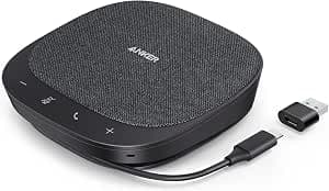 Anker PowerConf S330 USB Speaker, Conference Speaker for Home Office, Smart Voice Filter, Plug & Play, 4 Microphones for 360° Room Coverage, Clear Sound Profile