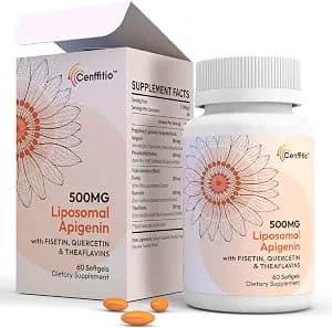 Liposomal apigenin 500mg Softgels - Optimal Apigenin Supplement with Fisetin, Quercetin and Theaflavins (60 Count (Pack of 1))