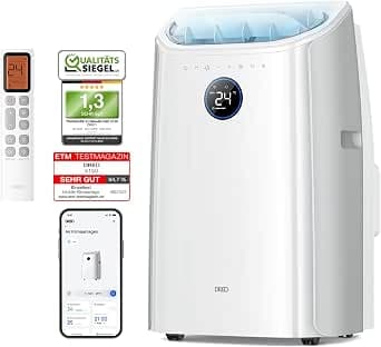 DREO Mobile Air Conditioner, 10,000 BTU Portable Air Conditioner for Bedroom, 3-in-1 Cooling/Ventilation/Dehumidification, Drainage-free Cooling, App/Voice Control/Remote Control, 24-Hour Timer, AC515S
