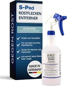 S-Pro - RostGo pH Neutral Rust Remover 750 ml - Efficient Spray Against Rust Stains on Porous Stone Surfaces for Indoor and Outdoor Use - For Stone Tiles, Sandstone, Marble, Natural Stone etc.