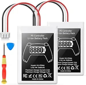 Kosker PS5 Controller Battery Replacement Kit Compatible with PlayStation 5 Original Controller, 8880mWh High Capacity PS5 Controller Battery with Extra Repair Tools Kit for Extended Gaming, 2 Packs