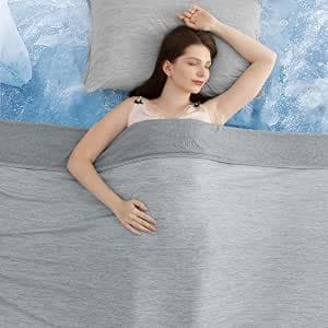 Elegear Cooling Blanket Queen 79X86 inch,Breathable Summer Blanket Lightweight Q-MAX>0.5,Arc-Chill 3.0 Cool-to-Touch Cooling Bed Blanket Double Sided Design for Night Sweats Hot Sleepers,Adults,Grey