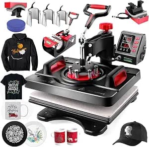AKEYDIY Professional 8 in 1 Heat Press Machine Sublimation Machine 12" X 15" Shirt Press Machine 360° Swing Away - Industrial-Quality Digital Sublimation Heat Press Machine for T Shirt Mug Hat Plate