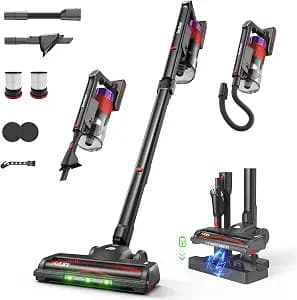 ElecKeys 650W 55kPa Foldable Cordless Vacuum Cleaner with Charging Dock | 65Mins Long-Lasting, Lightweight Vacuum, Self-Standing, Anti-Tangle, Ideal for Daily Cleaning, Pet Hair, HardFloor & Carpet.