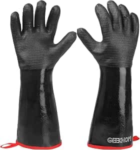GEEKHOM BBQ Gloves, 18 Inch 500℃ Heat Resistant - Waterproof, Oil Resistant Long Sleeve Insulated for Grilling, Smoker, Cooking, Barbecue, Turkey Fryer, Oven Baking