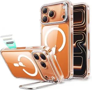 ESR for iPhone 17 Pro Max Case with Stash Stand, Camera Control Cover Compatible with MagSafe, Military-Grade Drop Protection Phone Case for iPhone 17 Pro Max, Scratch-Resistant Back Cover, Clear