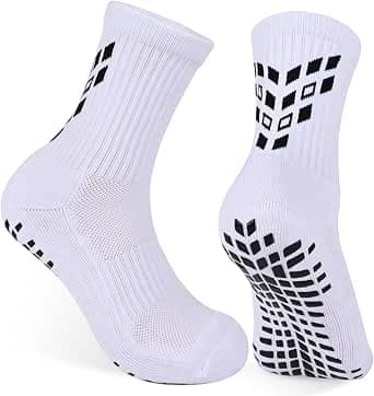 4-Pack Grip Soccer Socks for Men Women Non-slip Sports Socks Yoga Rugby Basketball Cushion Wickking Reinforced