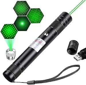 Advanced Long-Range Laser Pointer High Power - Rechargeable Green Laser Pointer with Removable Star Cap - Versatile Laser Pen for Astronomy Construction Presentations and Outdoor Adventures