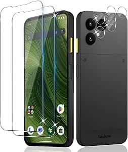 Screen Protector for Fairphone 6 for Tempered Glass, Pack of 2 Screen Protectors with 2 Camera Protection, 9H Hardness, Bubble-Free, Ultra Clear Protective Glass Screen Protector