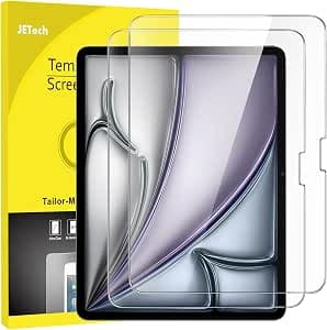JETech Screen Protector for iPad Air 13 Inch M4/M3/M2 (2026/2025/2024), 9H Tempered Glass Film, HD Transparent, Pack of 2