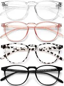 Blue Light Blocking Glasses for women/men - 4Pack Computer Reading/Gaming/TV/Phones Glasses Anti UV Glare Eyestrain