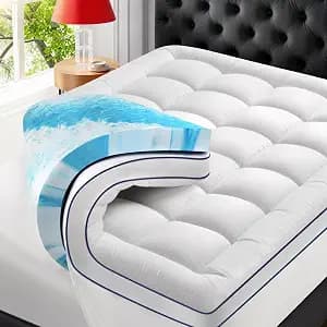 Premium Dual Layer 4 Inch Memory Foam Mattress Topper, 2 Inch Gel Memory Foam and 2 Inch Pillow Top Mattress Pad Cover for Back Pain, Extra Thick Comfort Support（Twin 39"x75"）