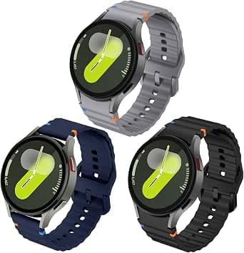 Galaxy Watch 7 Band, 20mm Silicone Sport Strap Strap for Samsung Galaxy Watch 7 40mm 44mm/Galaxy Watch 5 Pro 45mm/Galaxy Watch 6 40mm 44mm/Galaxy Watch 6 Classic 43mm 47mm