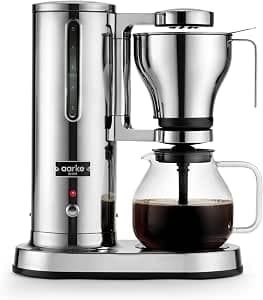 aarke Filter Coffee Maker - Electric Coffee Machine, Glass Carafe, Keep Warm Function, 10 Cup Capacity, 250 ml -1.25 L, Modern Design, Coffee Maker for Filter Coffee, ECBC Certified