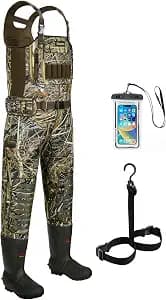 Gonex Chest Waders for Men Waterproof 4.5mm Neoprene Hunting Fishing Waders with 800G Insulated Boots Camo, Size 12