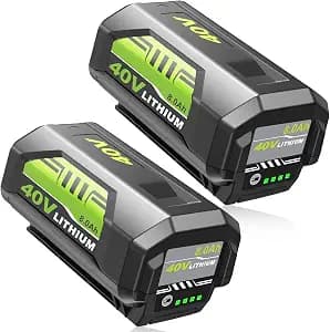 2 Packs Upgraded to 8000mAh Replacement for Ryobi 40V Battery Compatible with Ryobi 40 Volt Lithium ion Battery OP4075A OP40601 OP40602 OP4040 OP40404(Green)