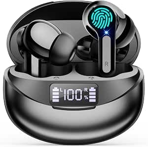 Wireless Bluetooth Headphones, Wireless Bluetooth 5.3 Headphones 35 Hours Playback Hi-Fi Stereo Wireless Earphones USB C Wireless Earphones HD Mic for iOS Galaxy Xiaomi Android