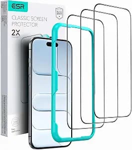 ESR 3 Pack for iPhone Air Screen Protector, [9H Hardness] [Military Grade Shatterproof] Full Coverage Tempered Glass Film with Easy Installation Tool, HD Clear, Scratch Resistant