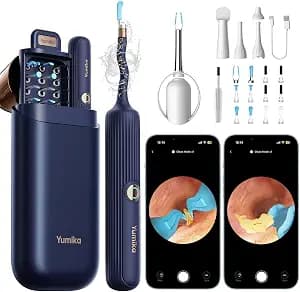 Ear Wax Removal Tool Camera, Visible Ear Cleaner Earwax Remover Kit with Tweezers, Flexible Ear Scope Otoscope with Light, Portable Cleaning Kit Earpick for Adults & Kids