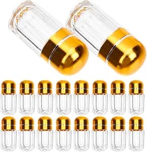 Pill Bottles 20pcs One Capsule Bottle Clear Plastic Container Plastic Container with Lid Medicine Capsule Empty Candy