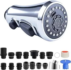 Hibbent Pull Down Spray Head for Kitchen Faucet, 3-Function Spray Nozzle
