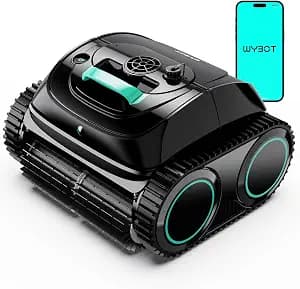 WYBOT C1 Cordless Robotic Pool Vacuum for Inground Pools, Above Ground Pool Cleaner 4-in-1 Wall & Waterline Cleaning Up to 1,614sq.ft, 150mins Smart Navigation, App Support (Forest Green & Black)