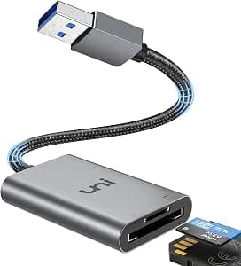 SD Card Reader, uni SD Card Adapter USB 3.0 to Micro SD, High Speed Compact Camera Companion for SD Micro SD TF SDHC SDXC MMC, Compatible with Windows, Chromebook, Linux, MacOS