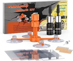 Windshield Repair Kit, Quick-Fix Car Windshield Crack Repair Kit, Universal Glass Crack Repair Resin with Suction Cup for Fixing Car Chips Scratches Cracks & Bulls-Eye 2 Pack