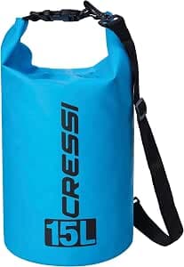 CRESSI Dry Bag Waterproof Backpack in Durable PVC with Roll-Top Closure, Shoulder Strap and Zip, Ideal for Beach, Diving, Snorkelling, Traveling and Water Sports