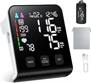 Upper Arm Electronic Blood Pressure Monitor (U80 Series) -Automatic Upper Arm Blood Pressure Monitor,Wide-Range Cuff, Large LED Backlit Display,Accurate Automatic Digital BP Monitor