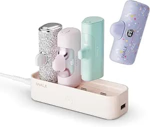 iWALK LinkPod Station for iWALK LinkPod Portable Charger 4500mAh, 4800mAh,5000mAh Power Bank for iPhone Charging Station Multiple USB-C Family-Sized Charger Station for Home(Station Only), Pink
