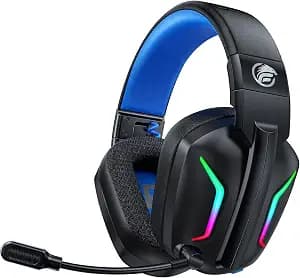 Fachixy Wireless Gaming Headset with LED Light for PS5, PS4, PC, Switch, Laptop, Mac - 2.4GHz & Bluetooth 5.4, 50H Battery, Flip Mic, Lossless Audio, Foldable, Immersive Gaming