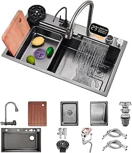 Multifunctional Sink 85 x 50 cm – Stainless Steel Kitchen and Bar Sink for Home Use and Workplace