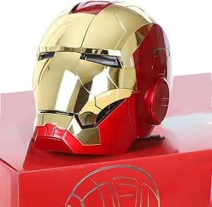 Iron-Man MK 5 Helmet Wearable Electronic Open/Close Iron-Man Mask Kids Toys Birthday (Gold)