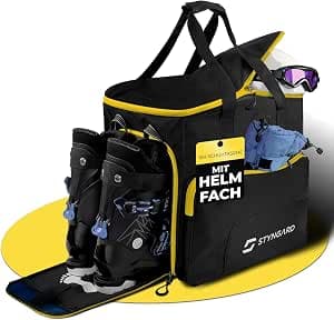 STYNGARD Ski Boot Bag with Helmet Compartment and Ventilated Boot Compartment [54 L] - Ski Boot Bag with Backpack Function and Storage Space for Ski Accessories - Bag for Ski Boots Model Sölden