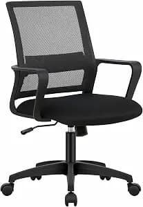 PayLessHere Gaming Chair Ergonomic Computer Chair Office Chair Video Game Chairs with Lumbar Support Desk Chair Armrest Mid Black Cushion Swivel Rolling Chair with Wheels for Home Office(Black)