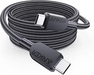 Anker USB C to USB C Cable (2pack,6FT),240W Type-C Fast Charging Cord for iPhone 17/16 Series,MacBook Pro 2020,iPad Air 4 and More (Black)