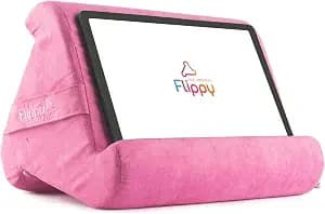 Flippy Original Tablet Pillow Stand & iPad Holder, Gift for Book Lovers & Readers, Multi-Angle Stand with Storage for Lap, Desk & Bed, Compatible with Kindle, Fire, iPad & Samsung, in The Pink Baby