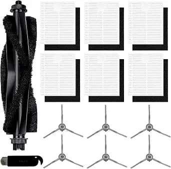 L50 L60 Parts Compatible for Eufy L50 / L60, L50 SES (4000Pa), L60 SES, L60 Hybrid SES (5000Pa), G50 Hybrid Vacuum Replacement Accessories Kit, 1 Roller Brush, 6 Filters, 6 Side Brushes, 1 Clean Tool