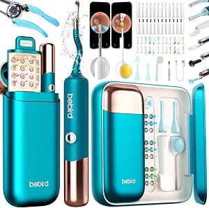 Bebird Earsight Ultra Ear Wax Removal Tool Camera, Ear Cleaner with Flexible Ear Camera Otoscope, Painless Visual Ear Pick Tweezers, Visual Scope Earwax Cleaning Dropper, Ear Cleaning Kit for Family